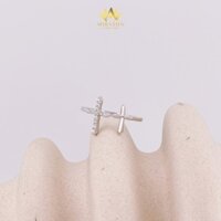 Nhẫn Bạc S925 Nhẫn Thánh Giá Đôi Nạm Đá Freesize - MIRASON MNH2936 - Nhẫn Bạc Tinh Tế