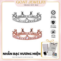 Nhẫn Bạc S925 Nữ Hình Vương Miệng Đính Đá Clear Sparkling Crown Rose Gold Ring Tặng Hộp Đựng