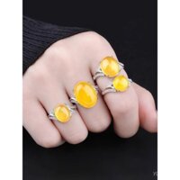 Nhẫn bạc S925 thiết kế 7*9 đế nhẫn hổ phách cho phụ nữ 10*12*16 11*15 11*13 12*14