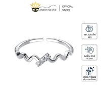 Nhẫn bạc S925 xoắn nạm đá thanh mãnh mang ngón út - Amooi Silver AN99