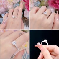 Nhẫn bạc sáu chấu cho nữ bạc 999 Cao Cấp LUXE JEWELRY, Cam Kết Chất Lượng, Ảnh Thật Tự Chụp