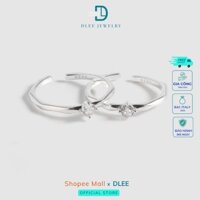 Nhẫn bạc trơn 925 basic đính 1 hạt đá cao cấp Dlee ND03
