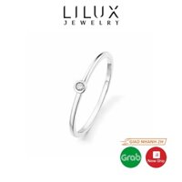 Nhẫn bạc trơn LILUX N039 đính đá Cz thời trang