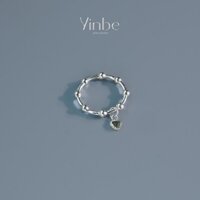 Nhẫn Bạc Trơn Nữ Nhẫn Bạc Mắt Xích Charm Trái Tim Yinbe Silver Bạc 925 YR011
