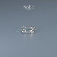 Nhẫn Bạc Trơn Nữ, Nhẫn Bạc Trái Tim Kết Liền, Nhẫn Đeo Ngón Út Yinbe Silver Freesize Có Thể Điều Chỉnh YR033