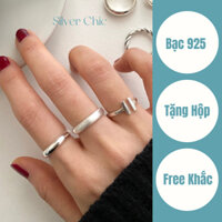 Nhẫn bạc trơn SIMPLE khắc theo yêu cầu SILVER CHIC N04 nhẫn couple bạc 925