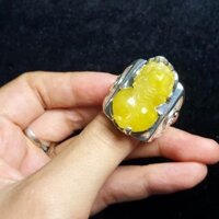 Nhẫn bạc Tỳ hưu tóc vàng