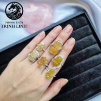 NHẪN BẠC TỲ HƯU VÀNG TÀI LỘC