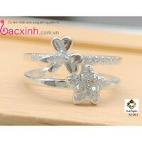 Nhẫn bạc Ý 925 Bạc Xinh Huệ Ngân - Cỏ ba lá may mắn S1901