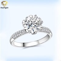 Nhẫn bạc Ý 925 Huệ Ngân -Ổ cao 6 chấu vượng miện