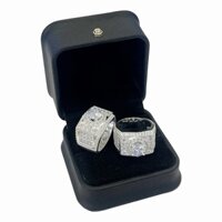 Nhẫn Bạc ý Mạ vàng Trắng, Phối đá Mỹ - Series 9835 - Silver PlatinRing + Cubiz Stone Luxury 9835