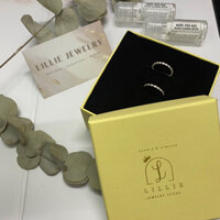 Nhẫn bạc Ý S925 Lillie nhẫn đá nhỏ nối caro thời trang chỉnh size đeo được nhiều ngón