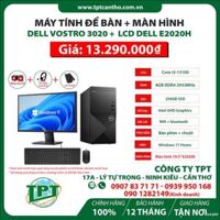 Nhân bản từ Máy tính để bàn Dell Vostro 3020 + LCD 19.5" E2020h (i3 13100/8GB RAM/256GB SSD/WL+BT/K+M/ Win11)