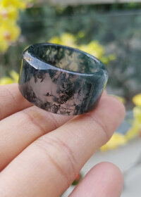 Nhẫn băng ngọc thủy tảo - Bản vuông