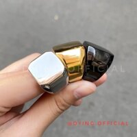 Nhẫn BASIC Mặt Vuông Lớn Màu Silver/Gold/Black - Thép Titan KHÔNG RỈ