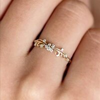 Nhẫn Cá Tính Thời Trang 18K Vòng Tay Nữ Cánh Bướm Zircon