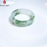 Nhẫn cẩm thạch A Myanmar - Nhẫn ngọc phỉ thúy type A chất nếp bông hoa bay bản vuông - Ngọc Quý