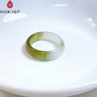 Nhẫn cẩm thạch A Myanmar - nhẫn ngọc phỉ thúy type A chất nếp băng màu uyên ương- Ngọc Quý