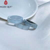 Nhẫn cẩm thạch A Myanmar Ngọc Quý - Nhẫn ngọc phỉ thúy type A chất nếp băng bản vuông gà đen