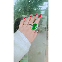 nhẫn cẩm thach thiên nhiên xanh có size nam