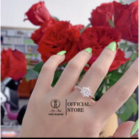 nhẫn cạnh hoa sen xinh gái bạc ta HHJ