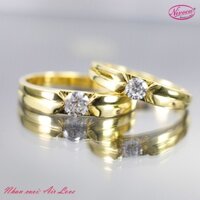 Nhẫn cặp Air Love, nhẫn đôi Bạc Ý S950 xi mạ vàng 18k