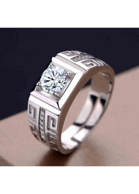 Nhẫn cặp bạc cách điệu gắn đá - Trang sức bạc Panmila TS-ND-PAJ041 - Nhẫn nam FREESIZE