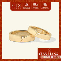 Nhẫn cặp cưới bạc 925 thiết kế vàng 18k trơn to khắc chữ theo tên Gix Jewel
