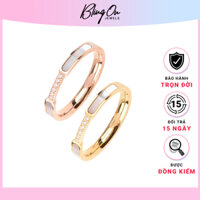 Nhẫn cặp đôi dreamy khảm xà cừ đính đá