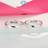 Nhẫn cặp đôi nam nữ bạc thật giá rẻ khắc tên ND0361 Trang Sức TNJ