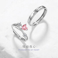 Nhẫn Cặp Đôi Thời Trang Nhẫn Nhận Cặp Nhẫn Tình Yêu Nam Nữ Hồng Bạc 925 Ngôi Sao ins Phong Cách Phù Hợp Với Zircon