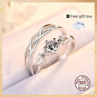 Nhẫn cặp đôi xoắn thời trang mở đầu đơn giản có thể điều chỉnh dành cho nam nữ Nhẫn đôi