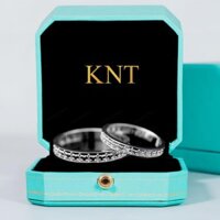Nhẫn Cặp, nhân đôi nam nữ - Vàng trắng 10k - Kim Ngọc Thủy CV100 Ấn Tượng, Thu Hút [ĐẶT LẠI SIZE THEO YÊU CẦU]