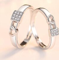 Nhẫn cặp Ổ khóa trái tim BHN28 2 chiếc