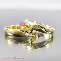 Nhẫn Cặp Romanco 1, nhẫn đôi Bạc Ý S950 xi mạ vàng 18k