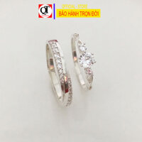 Nhẫn cặp tình yêu chất liệu bạc thật không xi mạ khắc chữ theo yêu cầu trang sức Bạc Quang Thản – QTND34