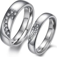 Nhẫn cặp titanium trái tim BHN71 - NƯ S6 NAM S7