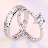 Nhẫn cặp trái tim khắc chữ BHN51