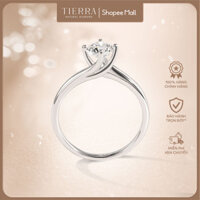 Nhẫn cầu hôn Gentle Touch BCH1402 vàng trăng 10K 14K với viên chủ cố định lấp lánh, nhẫn hẹn ước