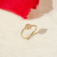 Nhẫn cho nữ kim tiền vàng 14K vô cực sang trọng thu hút tài lộc đeo hằng ngày