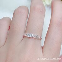 Nhẫn chữ love bằng bạc NNU007