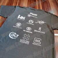 Nhãn chụp cổ tròn tay ngắn Glock Magapu Sigshaor Smith & Wesson Áo thun tập luyện