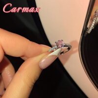 Nhẫn cổ điển, nhẫn zircon siêu flash đơn giản và thời trang, nhẫn cầu hôn nữ, trang sức bạc 925.