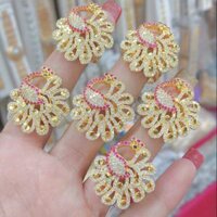 Nhẫn con công hợp kim xi mạ-M49