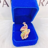Nhẩn con công mạ vàng 18k-sắc sảo RCLN