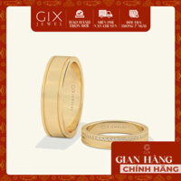 Nhẫn cưới  bạc 925 mạ 18k vàng đơn giản bản to kiểu truyền thống đính đá đẹp Gix Jewelry
