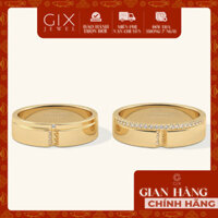 Nhẫn cưới bạc 925 mạ vàng 18K thiết kế độc đáo đính kim cương sang trọng hiện đại Gix Jewelry