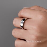 Nhẫn Cưới   Bạch Kim 1 carat 925 s925 Cho Cặp Đôi