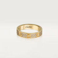 Nhẫn cưới Cartier Love | Vàng 18k – kim cương Pavé