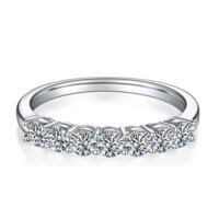 Nhẫn cưới đẹp 925 sterling silver seven stone moissanite eternity band rings